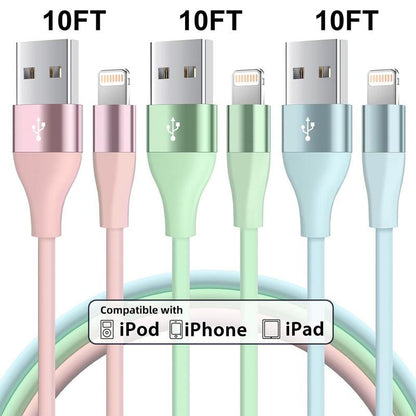 10FT [Apple Mfi Certified] USB a Cable Charging Compatible with Iphone 14 13 12 11 Pro Max XR 8 7 6 plus SE and More Cellphone, Mobile Phone Portable Charger Cable for Car Summer, Car Charger Cable for Smartphone Electronic Products