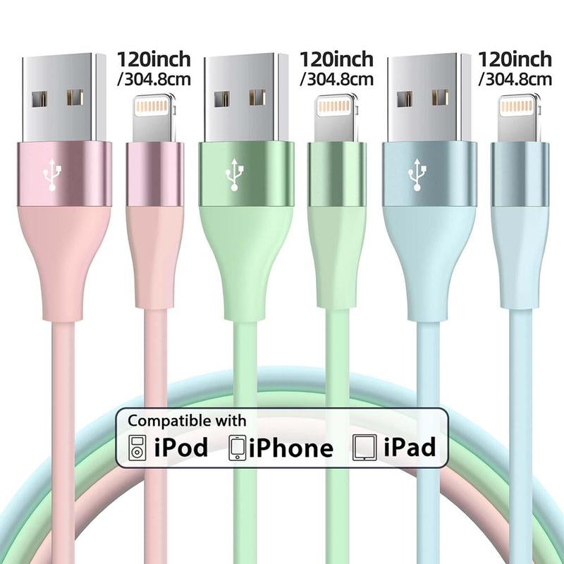 10FT [Apple Mfi Certified] USB a Cable Charging Compatible with Iphone 14 13 12 11 Pro Max XR 8 7 6 plus SE and More Cellphone, Mobile Phone Portable Charger Cable for Car Summer, Car Charger Cable for Smartphone Electronic Products