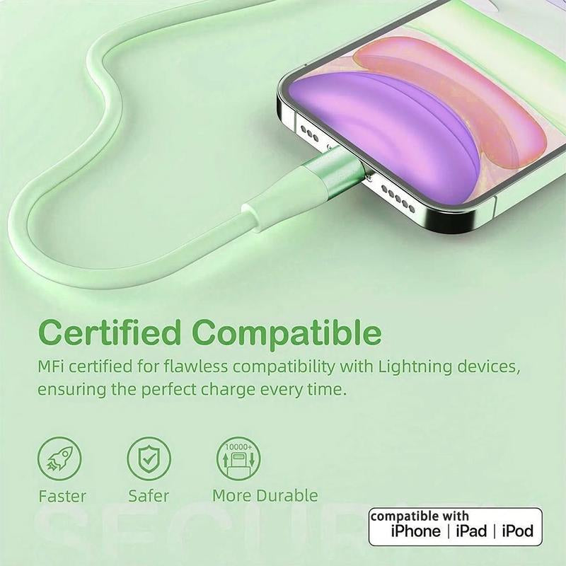 10FT [Apple Mfi Certified] USB a Cable Charging Compatible with Iphone 14 13 12 11 Pro Max XR 8 7 6 plus SE and More Cellphone, Mobile Phone Portable Charger Cable for Car Summer, Car Charger Cable for Smartphone Electronic Products